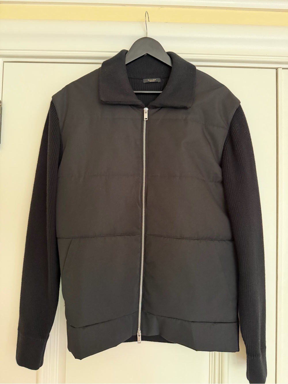 Men's Black Quilted Zip-Front Jacket
